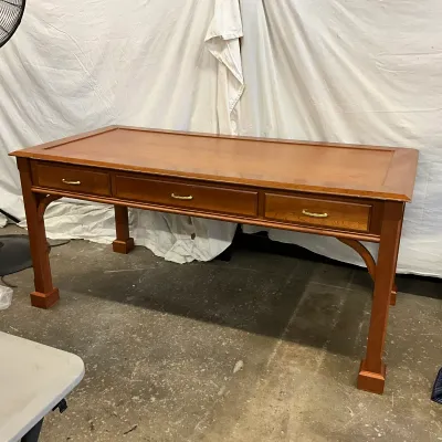 3617 Cherry Chippendale-Style 3-Drawer Writing Desk