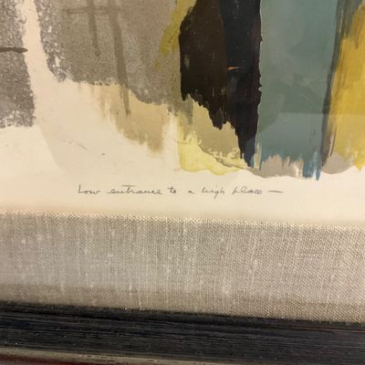 3686 1963 Benton Murdoch Spruance (1904-1967) Signed Lithograph "Low entrance to a high place" Ed. 30