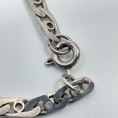 Sterling Silver 925 Tigers Eye Link Chain Necklace