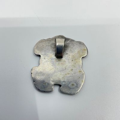 Vintage Sterling Silver Frog Pendant with Southwestern Motif