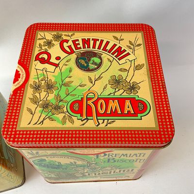 Vintage Italian Biscotti Tins - P. Gentilini Roma & La Tempesta