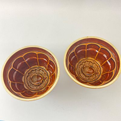 Vintage McCoy Pottery Brown Glaze Pitcher & Acorn Jelly Molds - 3 Piece Set
