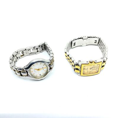 Vintage Seiko SQ 50 & Cyma Two-Tone Wristwatches - Lot of 2