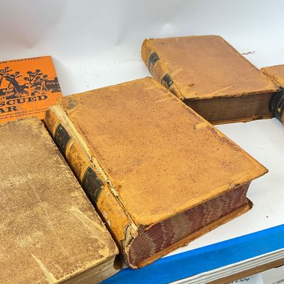 Antique Bancroft's Works Leather Bound Books & Vintage Poetry Collection