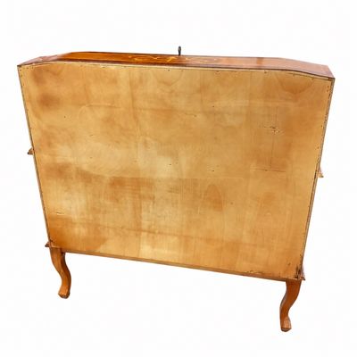 Italian Marquetry Inlaid Slant-Front Bureau Desk Chest
