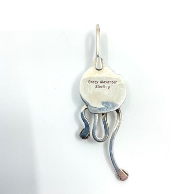 Grady Alexander Sterling Silver Turquoise & Coral Pendant