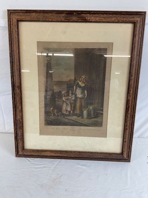 Antique "Cries of London" Engraving - "Milk Below, Maids"
