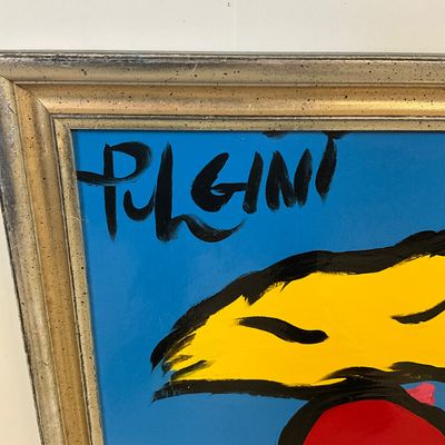 3682 Pulgini Signed Original Pop Art Painting – Blonde Woman Portrait