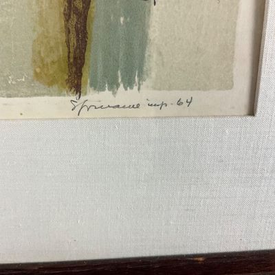 3689 Vintage Mid-Century Abstract Eagle Lithograph by Spruce Gruver (1964)