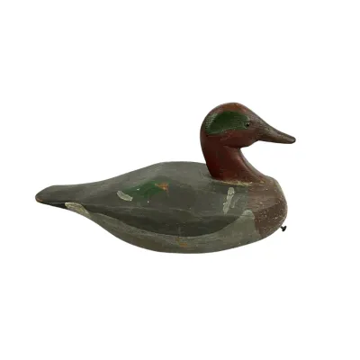 3649 Vintage Hand-Carved Green-Winged Teal Duck Decoy