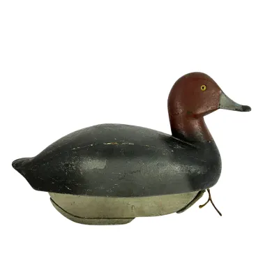 3657 Vintage Hand-Carved Wooden Duck Decoy – Working Waterfowl Style