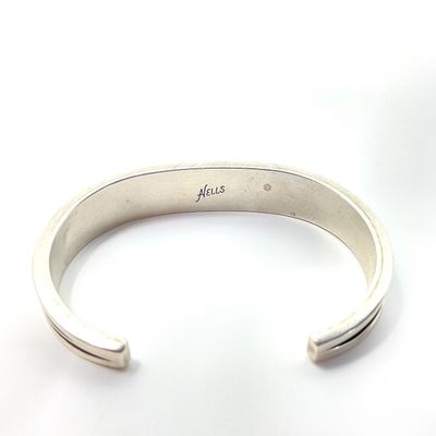 Gibson Nells Navajo Sterling Silver Inlay Cuff Bracelet