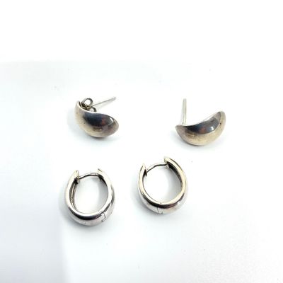 Vintage Mexico Sterling Silver Earring Set - 2 Pairs