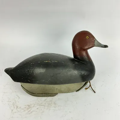 3657 Vintage Hand-Carved Wooden Duck Decoy – Working Waterfowl Style