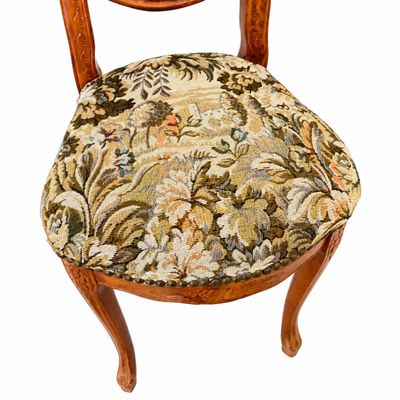 Vintage French Provincial Style Tapestry Upholstered Accent Chair