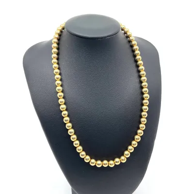 3001 14K Yellow Gold 6mm Beaded Necklace – 16" – 14.0 Grams