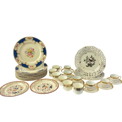 Assorted Vintage Porcelain & China Plates, Cups & Saucers
