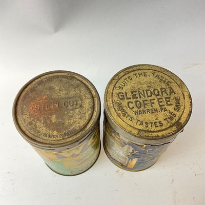 Vintage WGY Brand & Glendora Coffee Tins - Set of 2