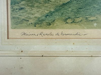Francis Wheatley "Cries of London" Plate II Framed Engraving And Eugene Delatre "Maisons Rurales de Normandie" Etching