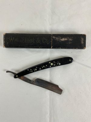Antique Wm. Elliot & Co. Straight Razor & Dr. Kahn Spectacles with Cases