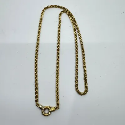 3000 18K Yellow Gold 27" Wheat Chain Necklace with Two-Tone Spring Ring Clasp - 80.0 Grams