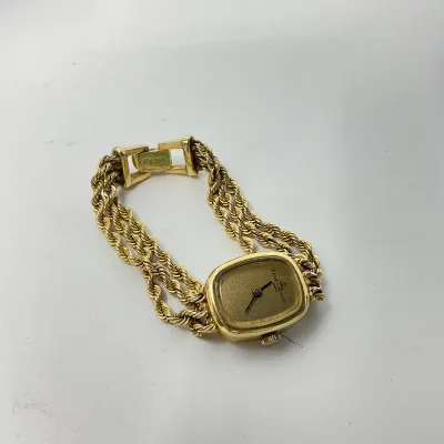 3017 Vintage Baume & Mercier 14K Yellow Gold Ladies Rope Bracelet Watch – 23.7g
