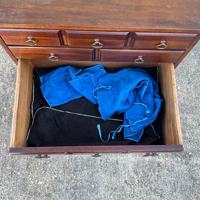 3704 Vintage Mahogany Silver Chest on Queen Anne Stand