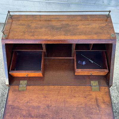 3696 Antique Chippendale Style Carved Slant Front Writing Desk
