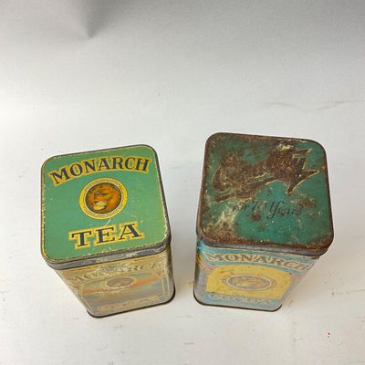 Vintage Monarch Tea & Cocoa Tins by Reid, Murdoch & Co. - Set of 2