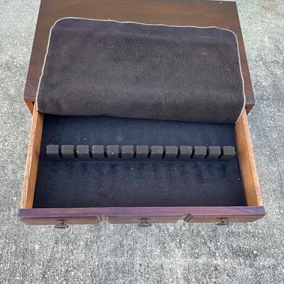 3704 Vintage Mahogany Silver Chest on Queen Anne Stand