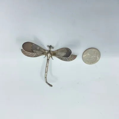 3030 Mexican Sterling Silver Open-Wing Dragonfly Brooch – 16.3g