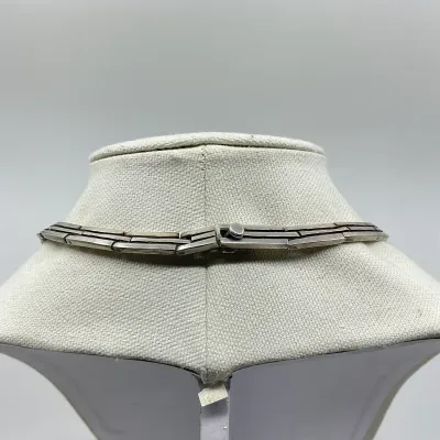 3039 Vintage Taxco Mexico Sterling Silver Articulated Link Collar Necklace – 85.6 Grams