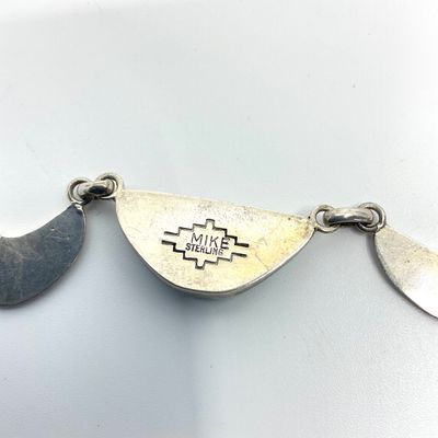 Mike Simplicio Sterling Silver Turquoise Link Necklace