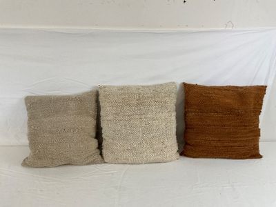 Vintage Handwoven Andean Wool Throw Pillows - Set of 3