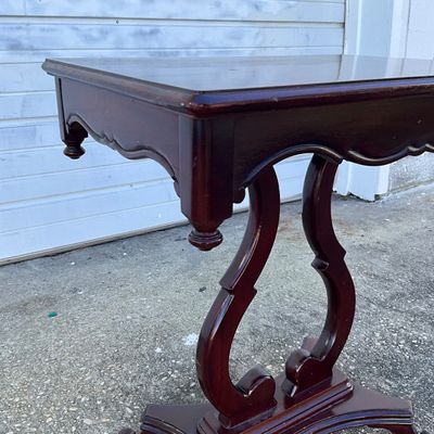 3700 Vintage Mahogany Lyre Base Side Table