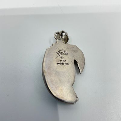 Zuni Sterling Silver & Turquoise Pendant by John Duran
