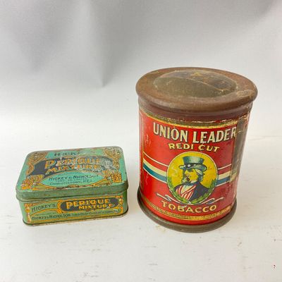 Vintage Union Leader & Hickey's Perique Mixture Tobacco Tins