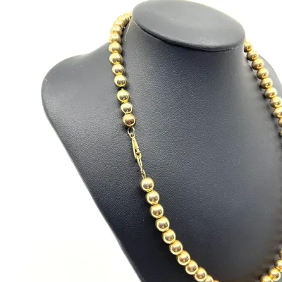 3001 14K Yellow Gold 6mm Beaded Necklace – 16" – 14.0 Grams
