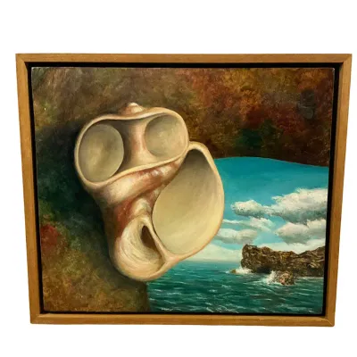 3711 Richard R. Morrison Surrealist Seashell Oil Painting, 1992
