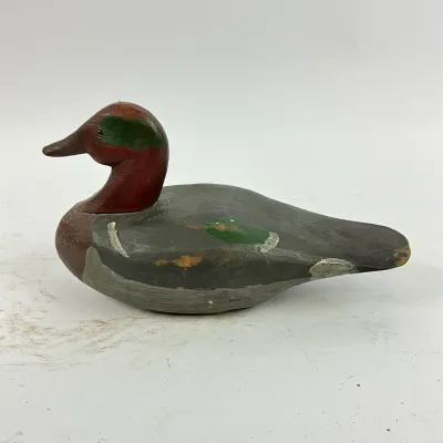 3649 Vintage Hand-Carved Green-Winged Teal Duck Decoy