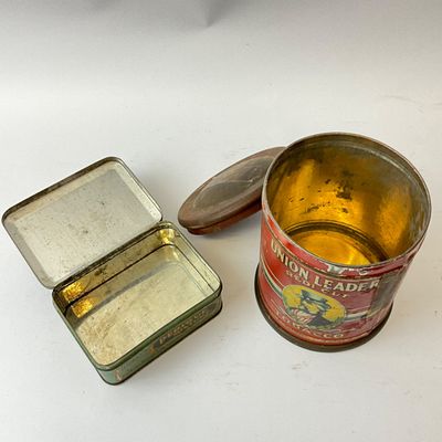 Vintage Union Leader & Hickey's Perique Mixture Tobacco Tins