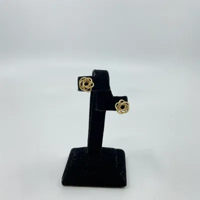 3015 14K Yellow Gold Love Knot Pierced Earrings – 3.3g