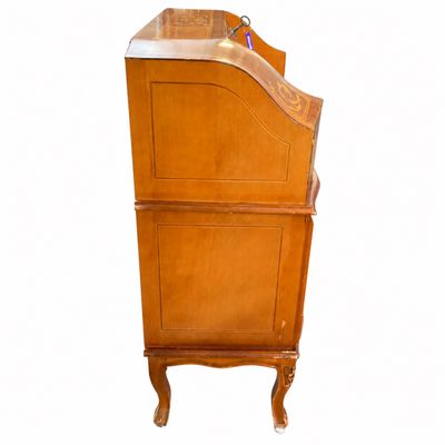Italian Marquetry Inlaid Slant-Front Bureau Desk Chest