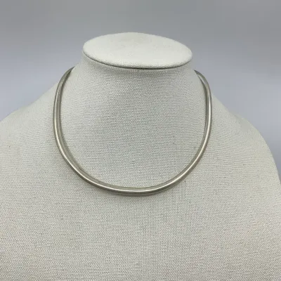 3036 JJ Sterling Silver Rigid Collar Choker Necklace – 16"