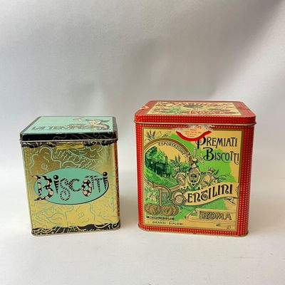 Vintage Italian Biscotti Tins - P. Gentilini Roma & La Tempesta