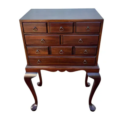 3704 Vintage Mahogany Silver Chest on Queen Anne Stand