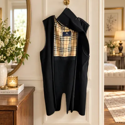 3645 Burberry London Black Longline Coat Liner