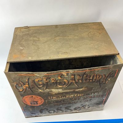 Antique Chase & Sanborn's Coffee Metal Bin