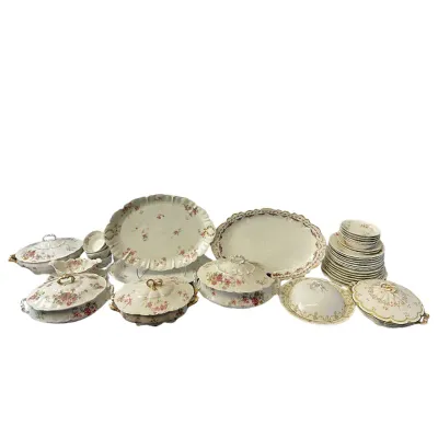 3718 Antique Haviland & Co. Limoges France Porcelain Dinnerware Set