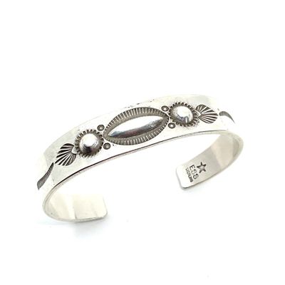 Edison Sandy Smith Sterling Silver Native American Style Cuff Bracelet